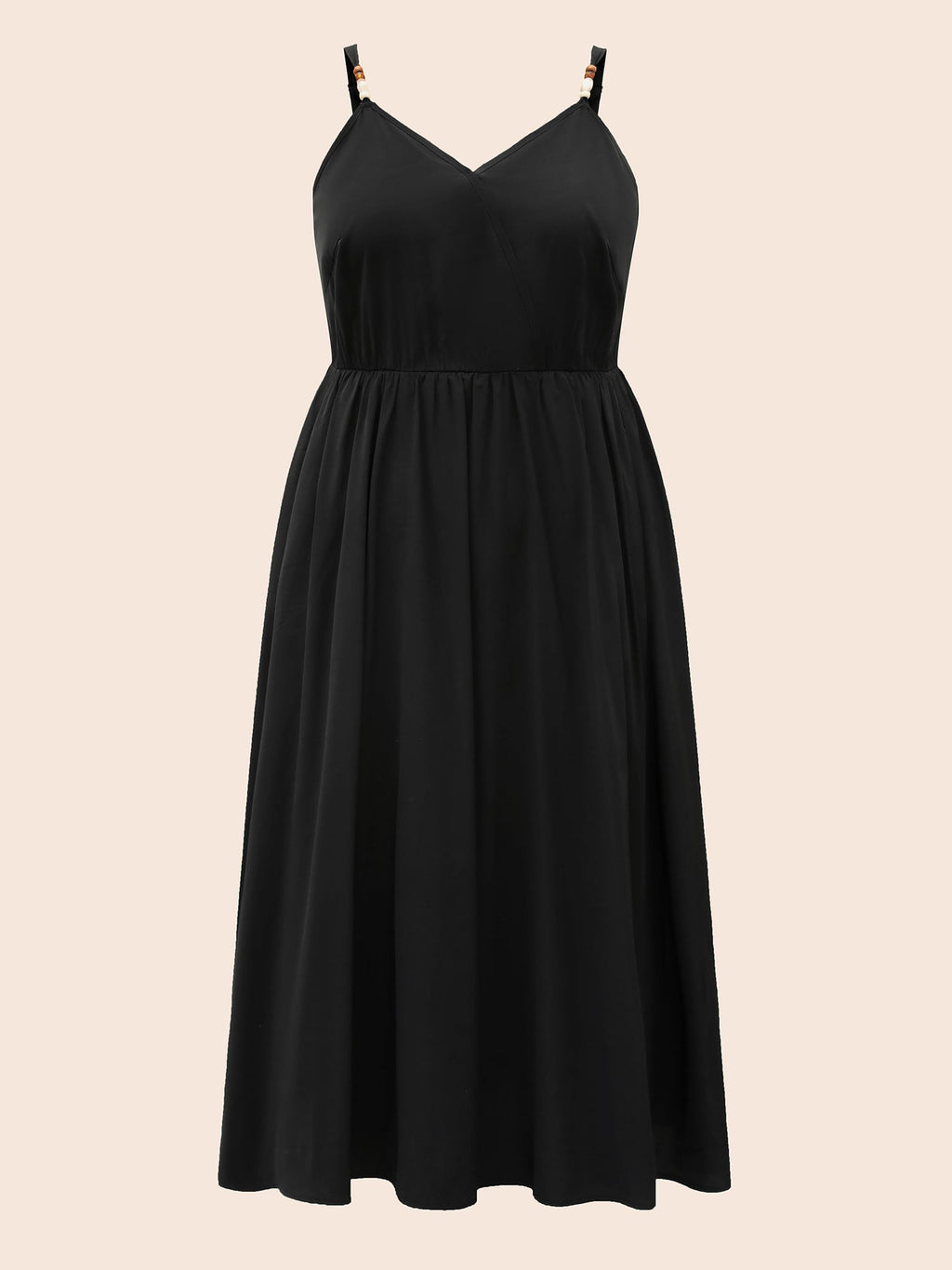 Bead Detail Overlap Collar Cami Dress