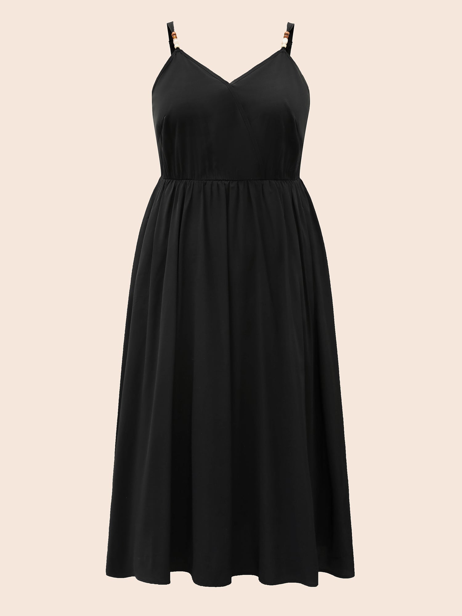 Bead Detail Overlap Collar Cami Dress