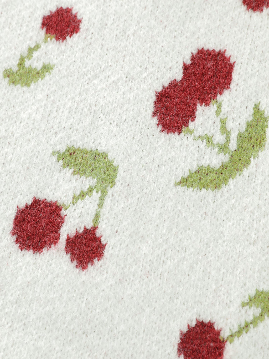 Cherry Pattern Jacquard Pullover