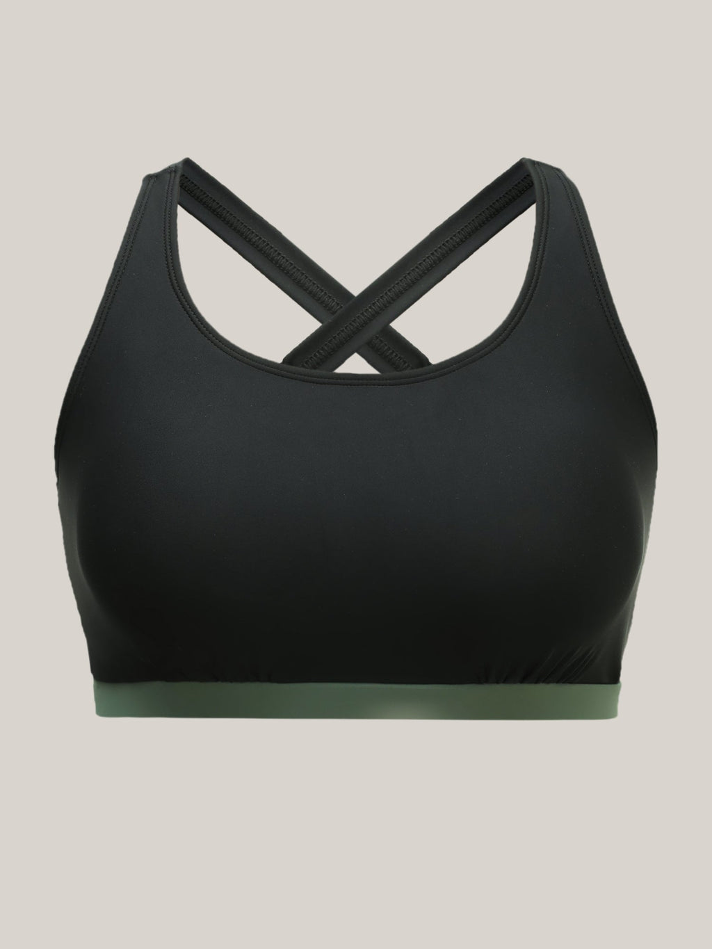 2-in-1 Padded Color Contrast Swim Tankini