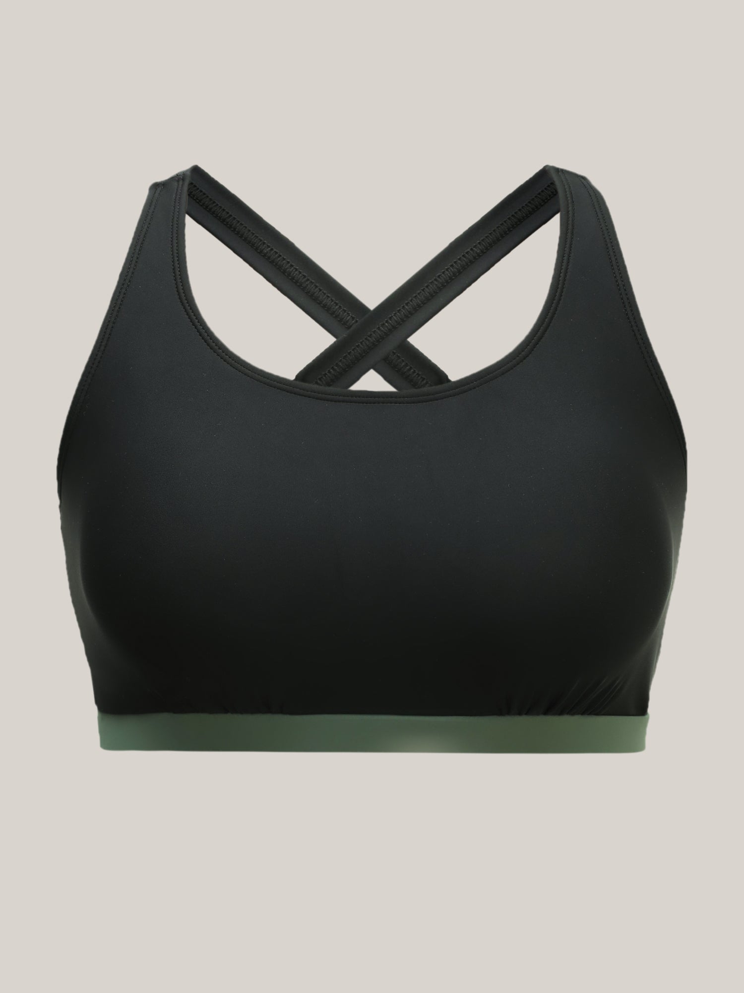 2-in-1 Padded Color Contrast Swim Tankini