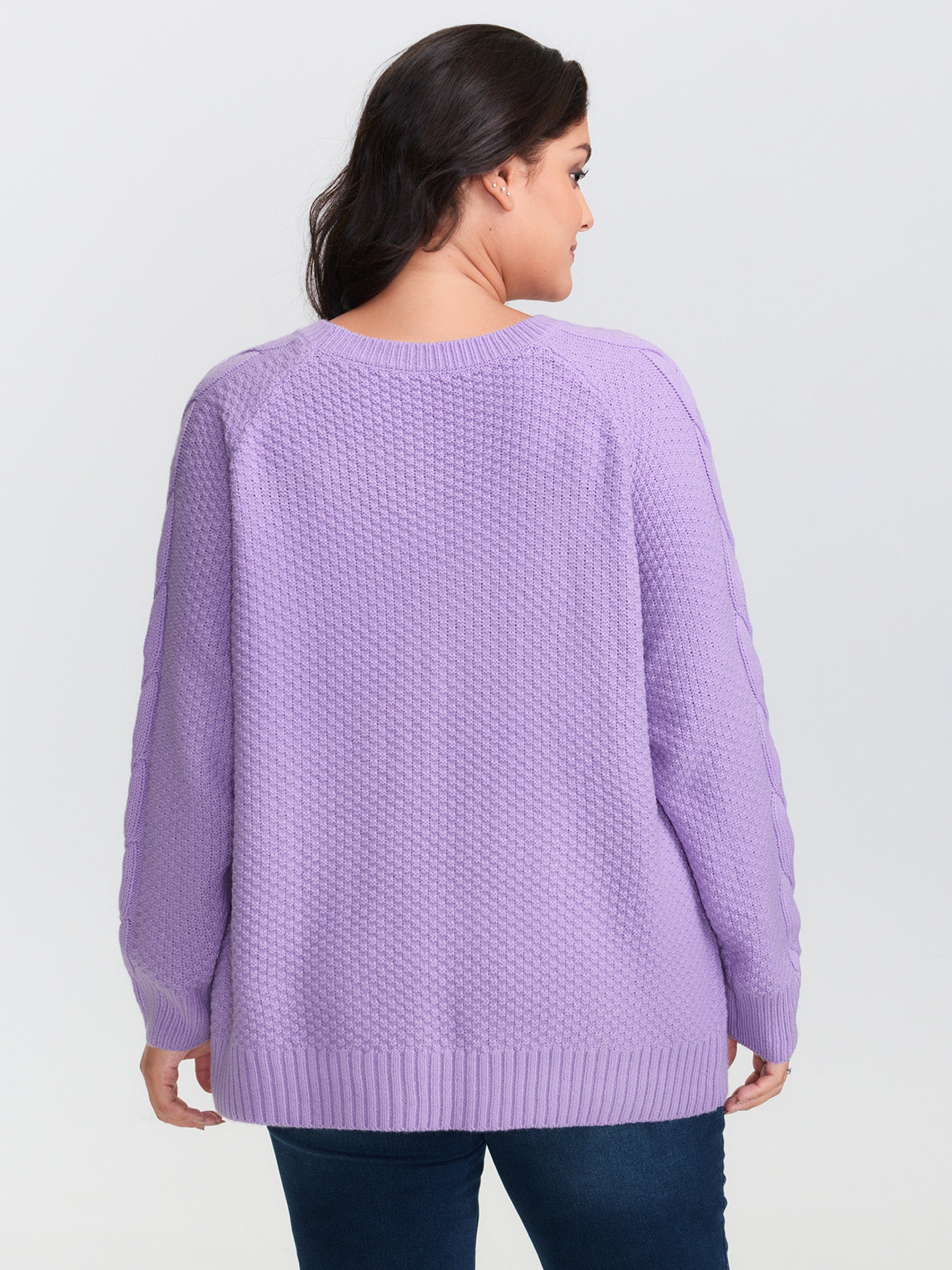 Cable Knit Raglan Sleeve Pullover