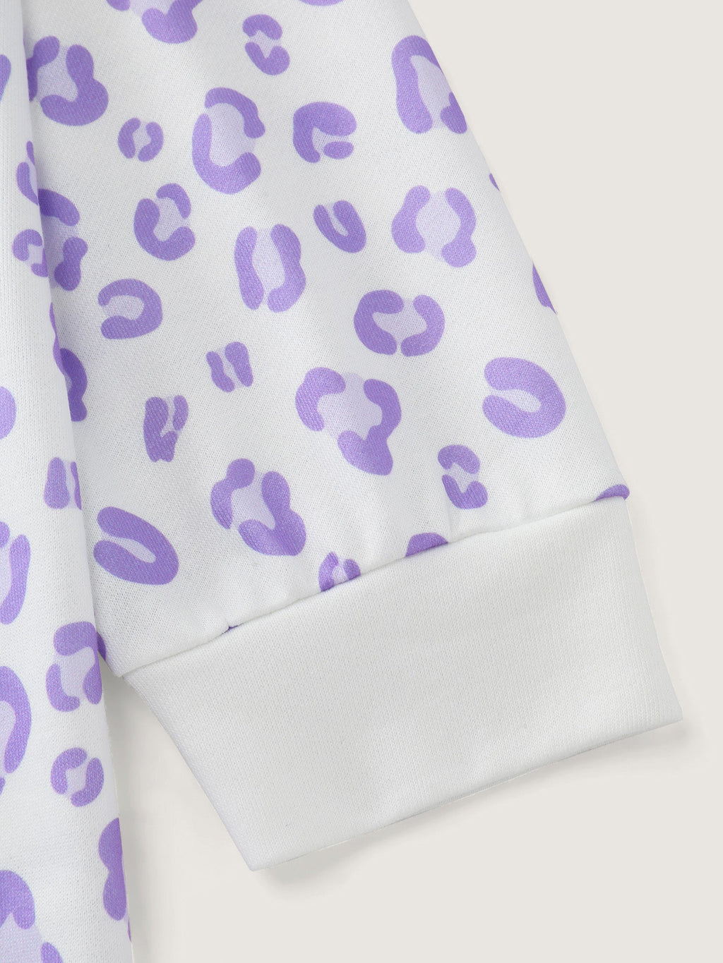 Cozy Leopard Print Contrast Loungewear Set