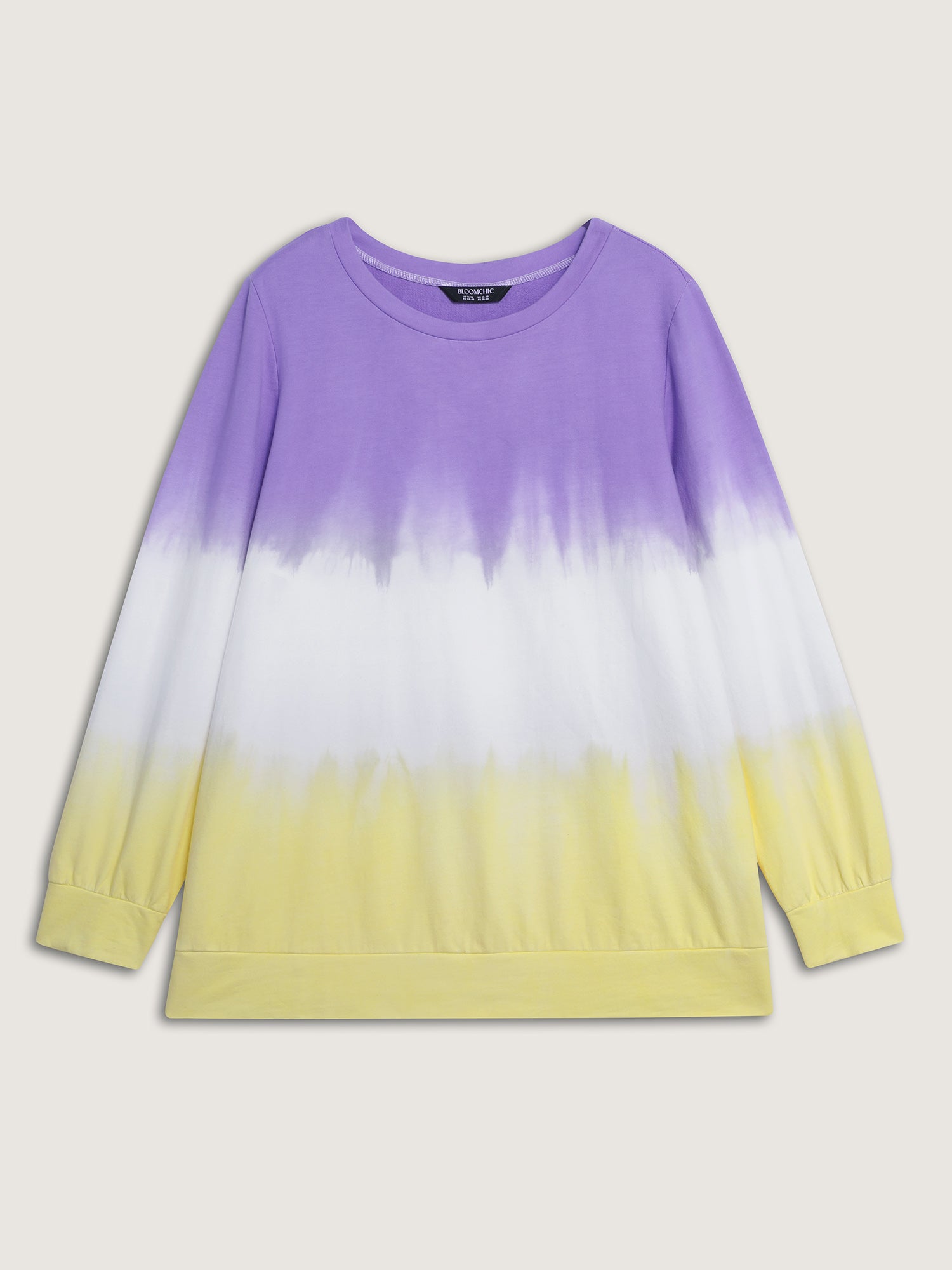 Cotton Dip Dye Stretchy Hem Sweatshirt