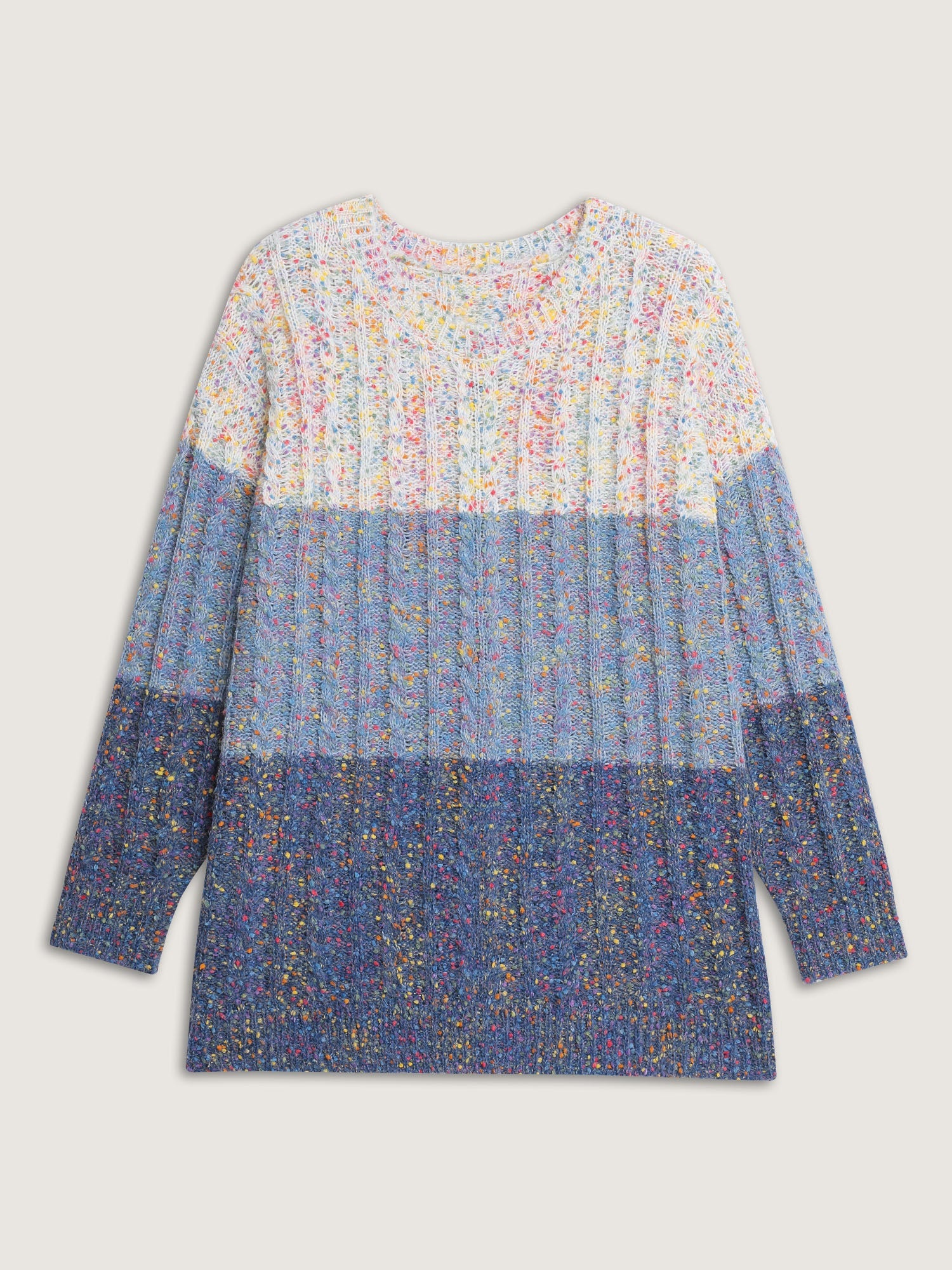 Colorblock Heather Round Neck Pullover