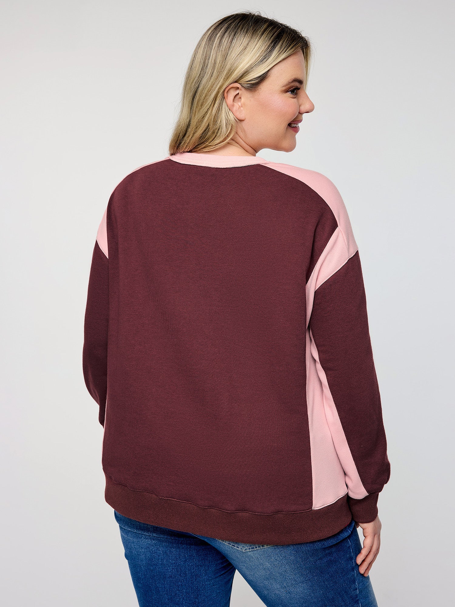Color Contrast Relaxed-Fit Sweatshirt