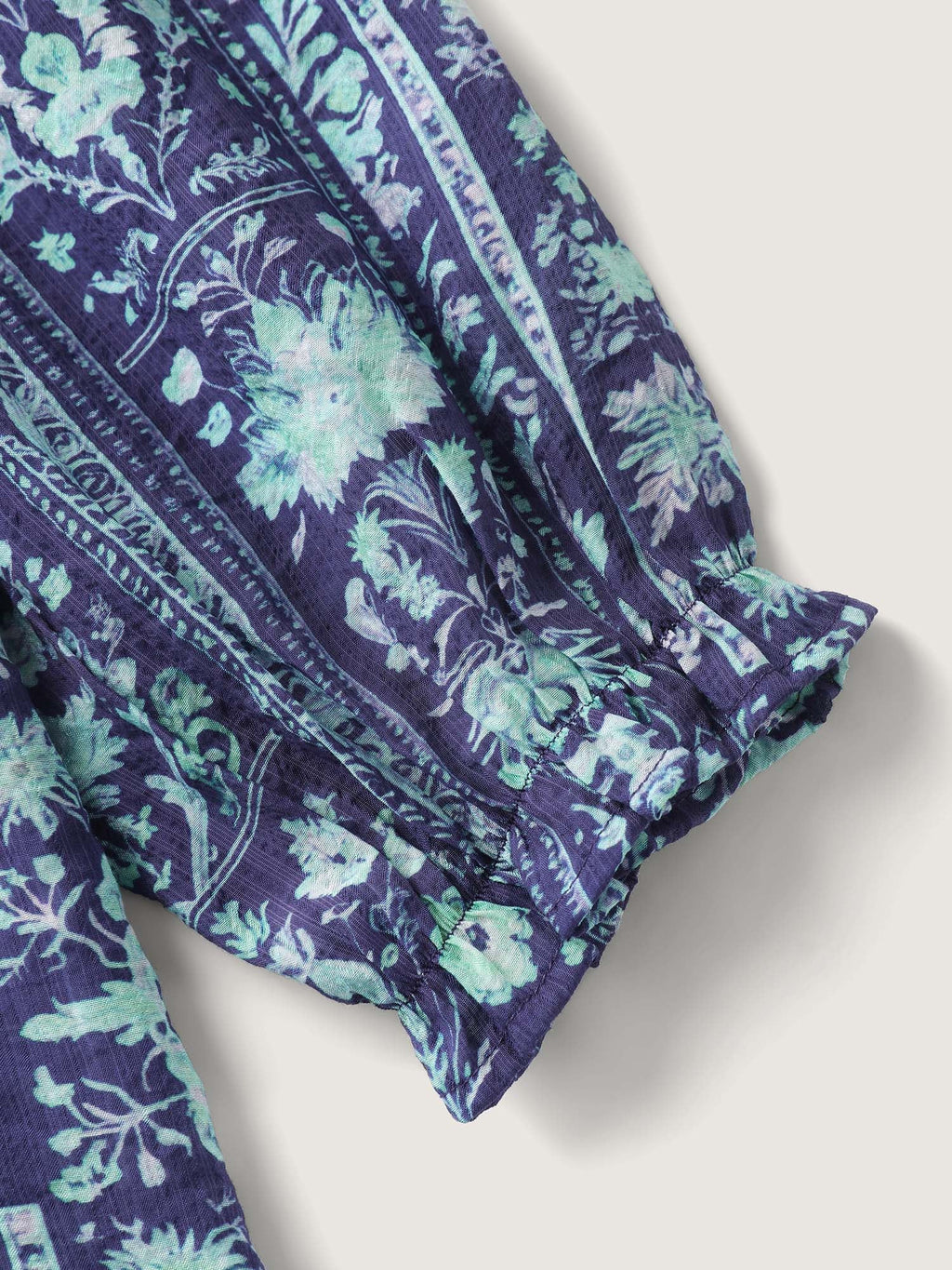 Chiffon Floral Collage Ruffled Blouse