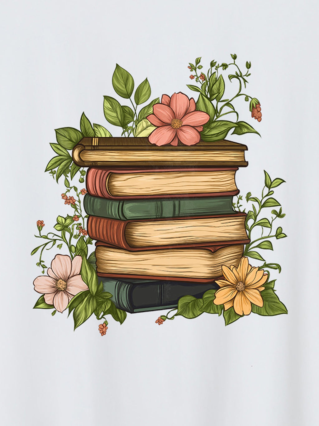 Bookish Affair Pattern V-Neck T-Shirt