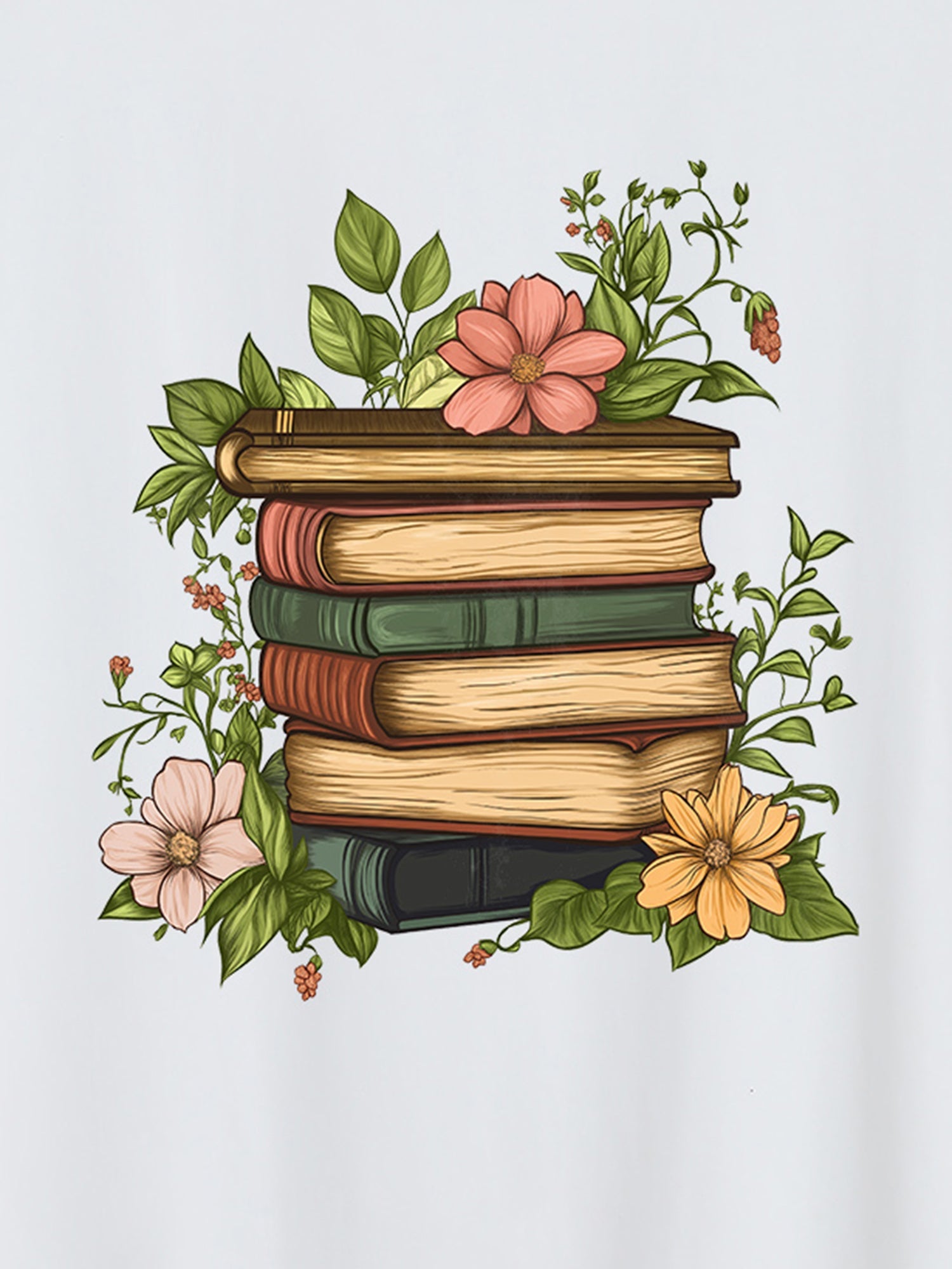Bookish Affair Pattern V-Neck T-Shirt