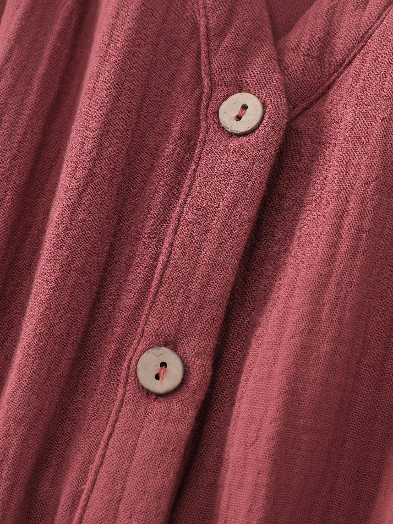 Cotton Textured Belted Pockets Maxi Dress