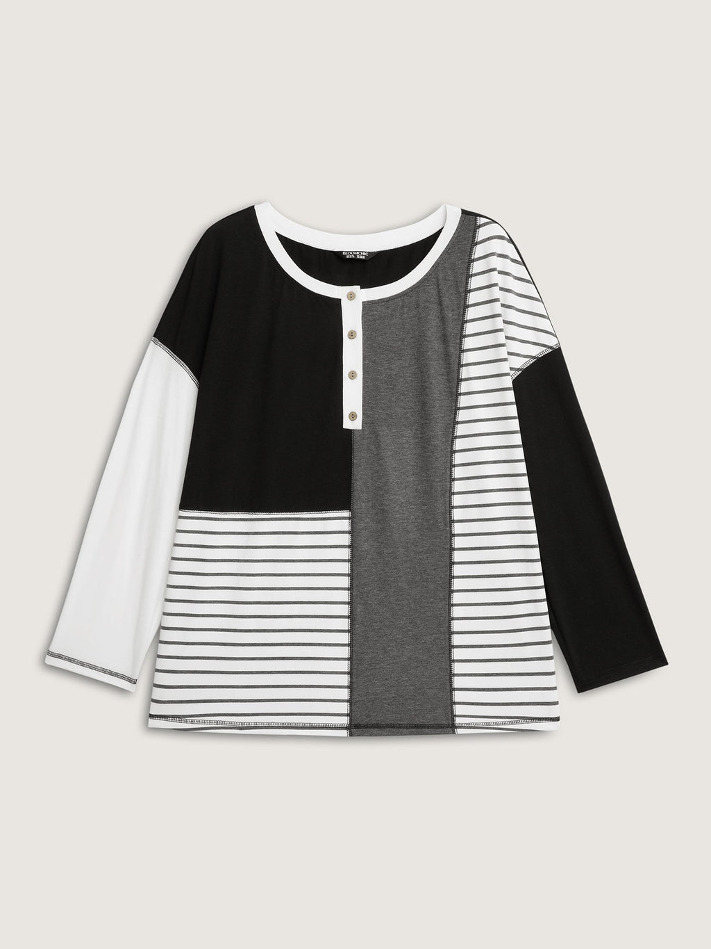 Colorblock Stretchy Stripe Print T-Shirt