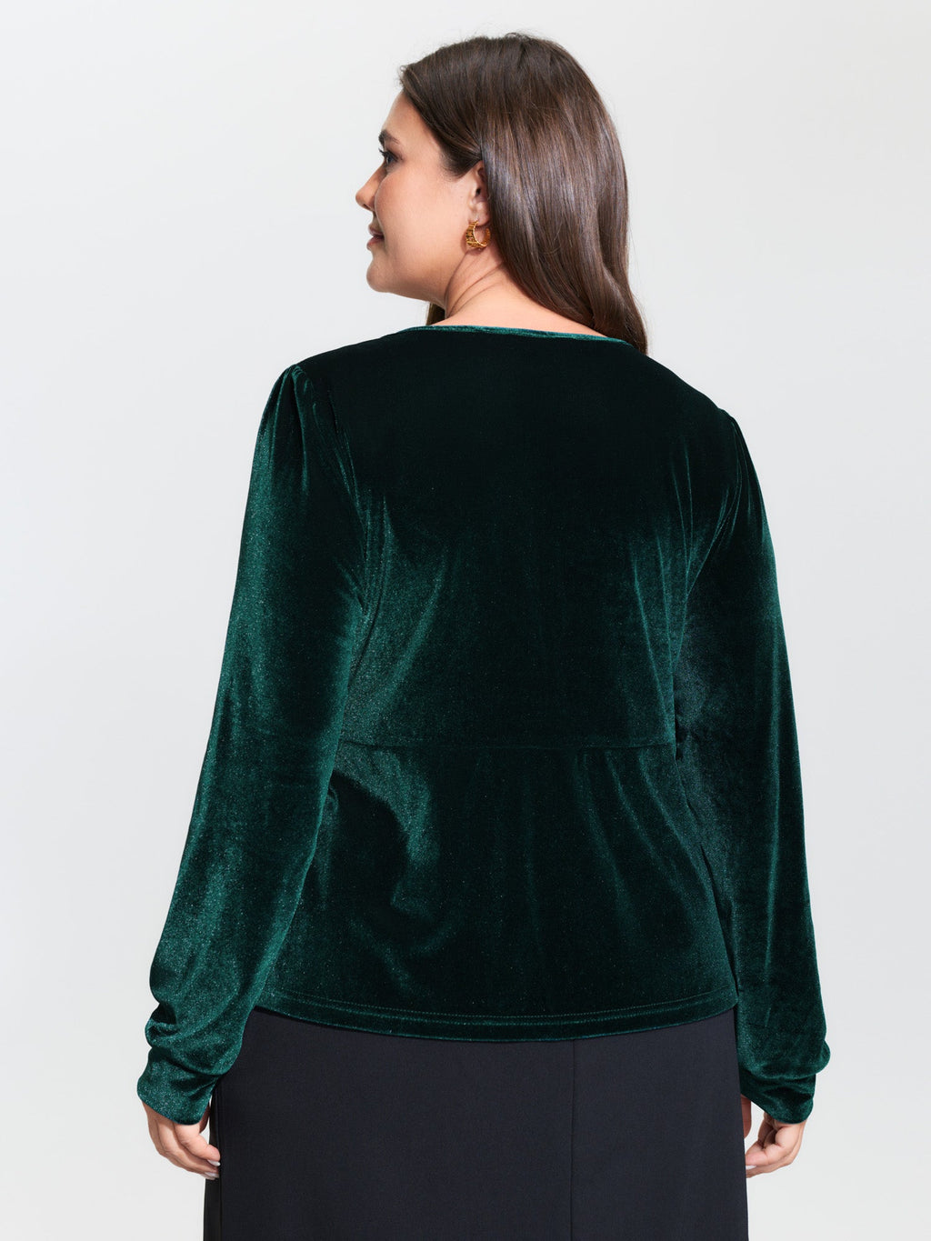 Cheerful Velvet Wrap Tie Blouse