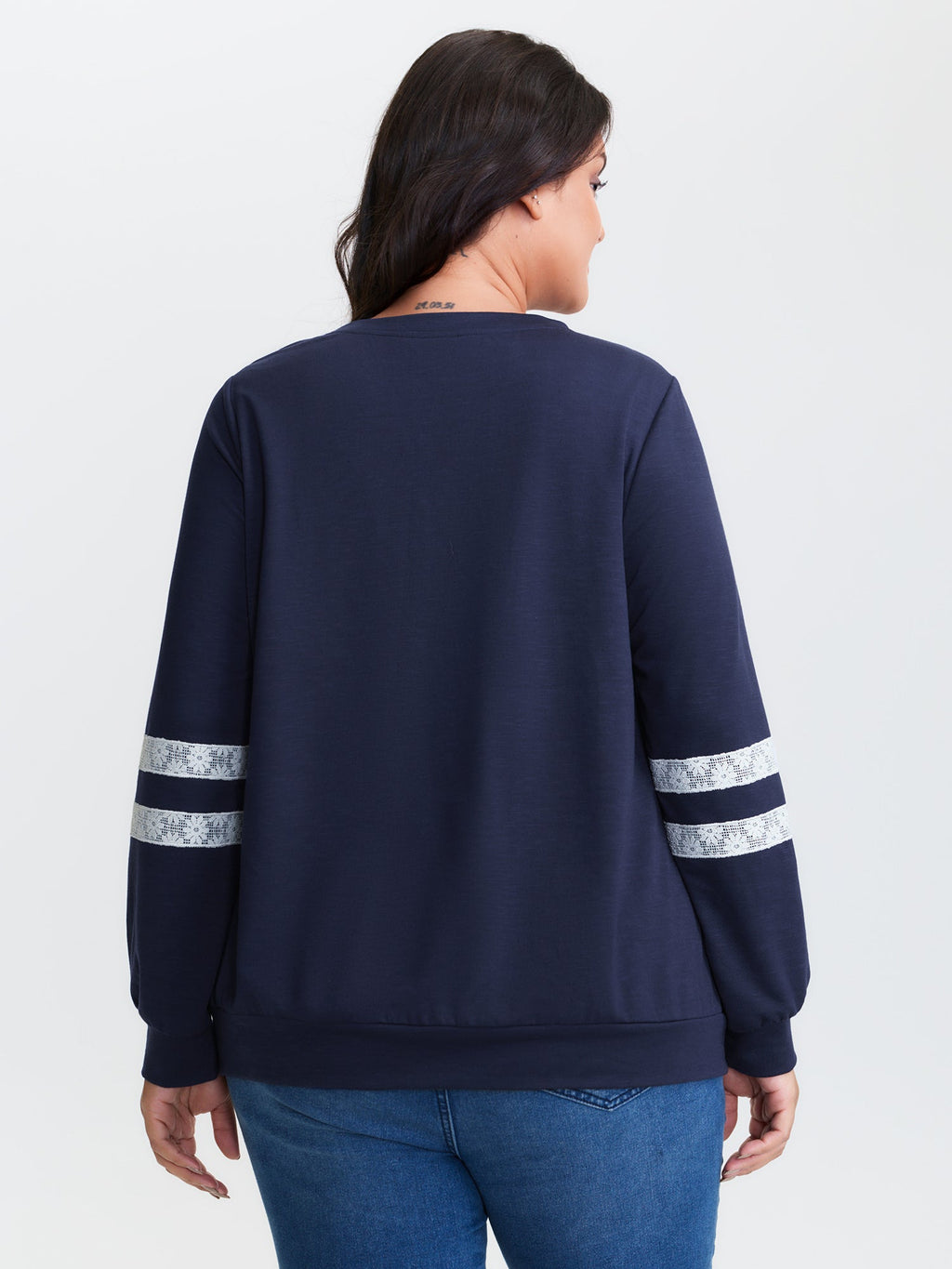 Applique Embroidery Stretchy Sweatshirt