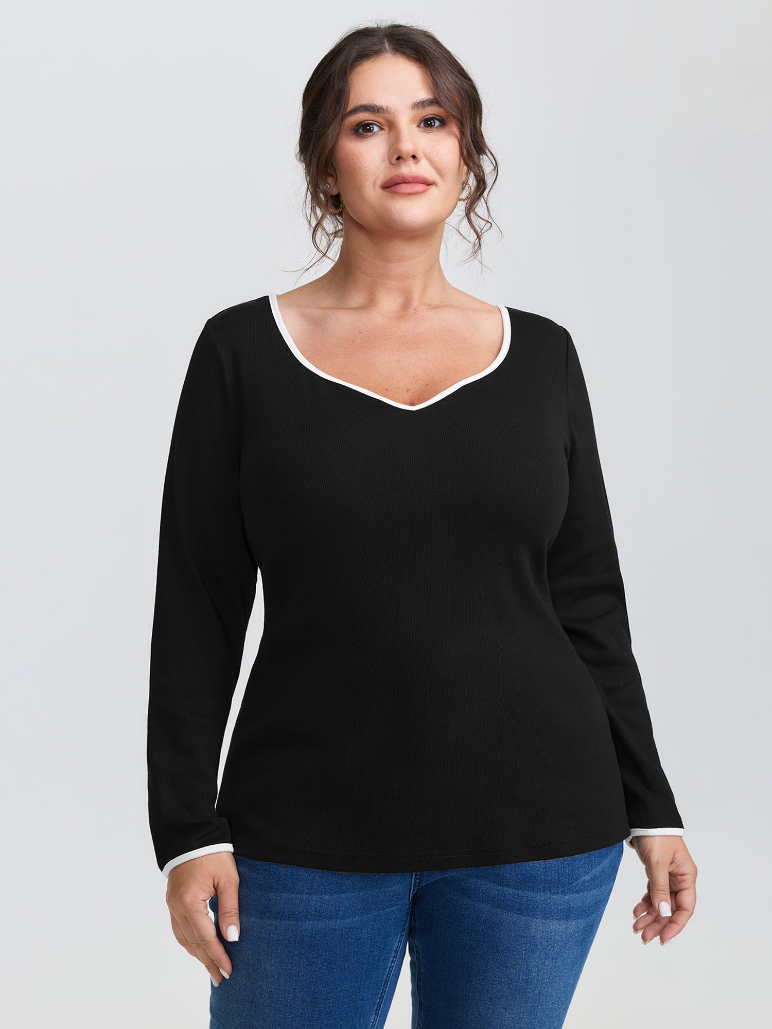 Pure Cotton Ribbed Solid T-Shirt