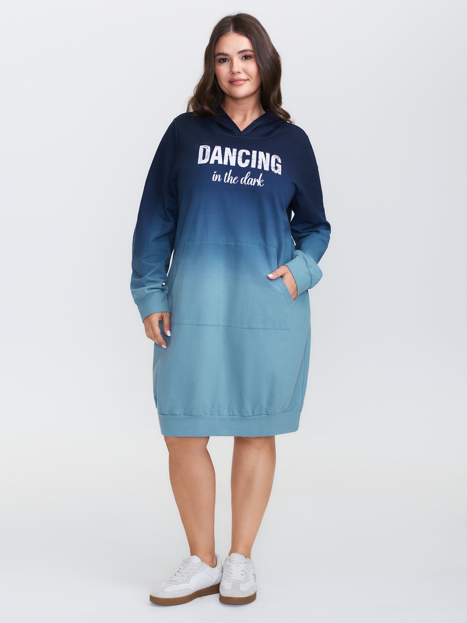 Dancing in the Dark Hooded Midi Dress