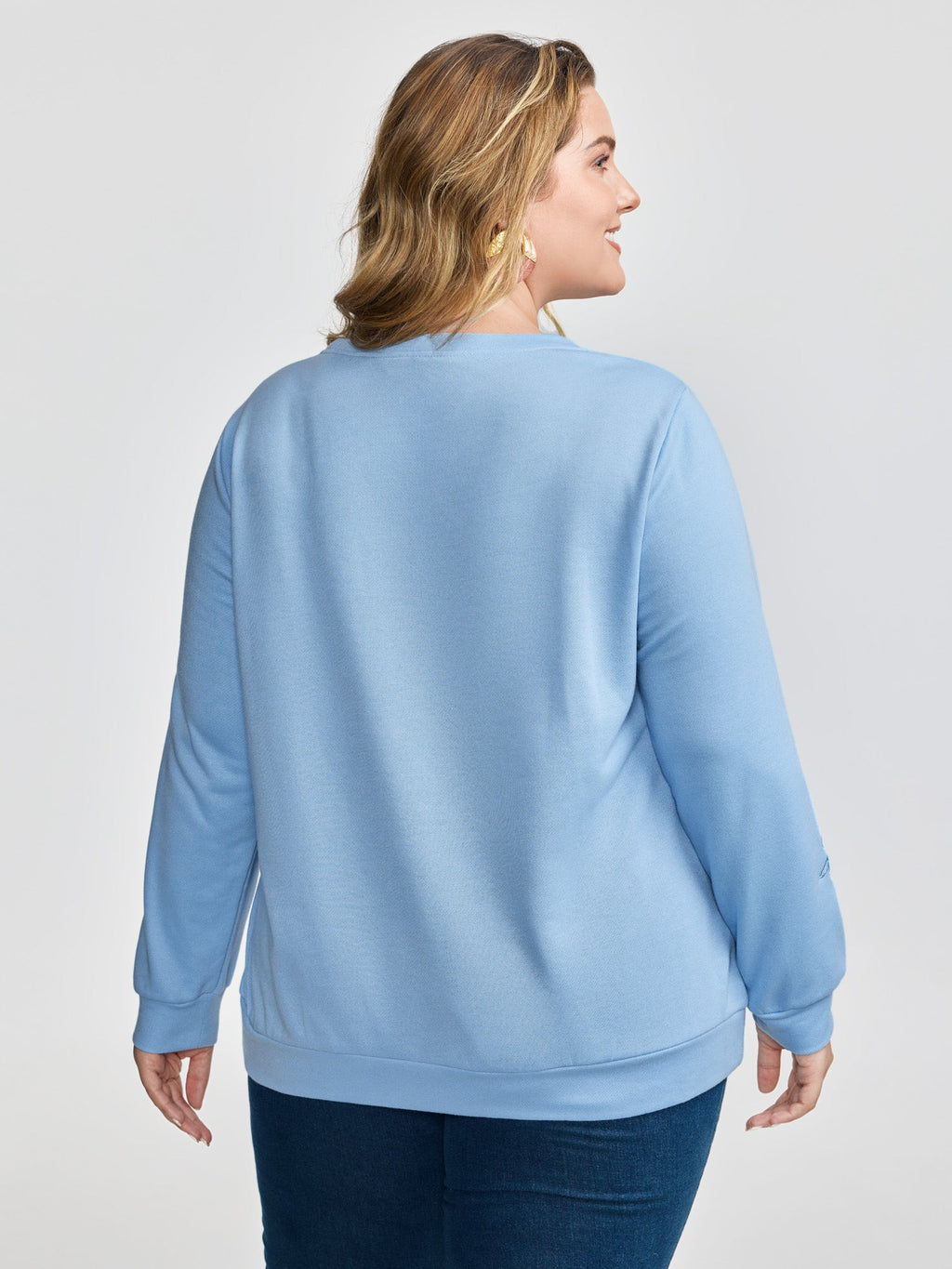 Cut-Out Embroidery Relaxed-Fit Sweatshirt