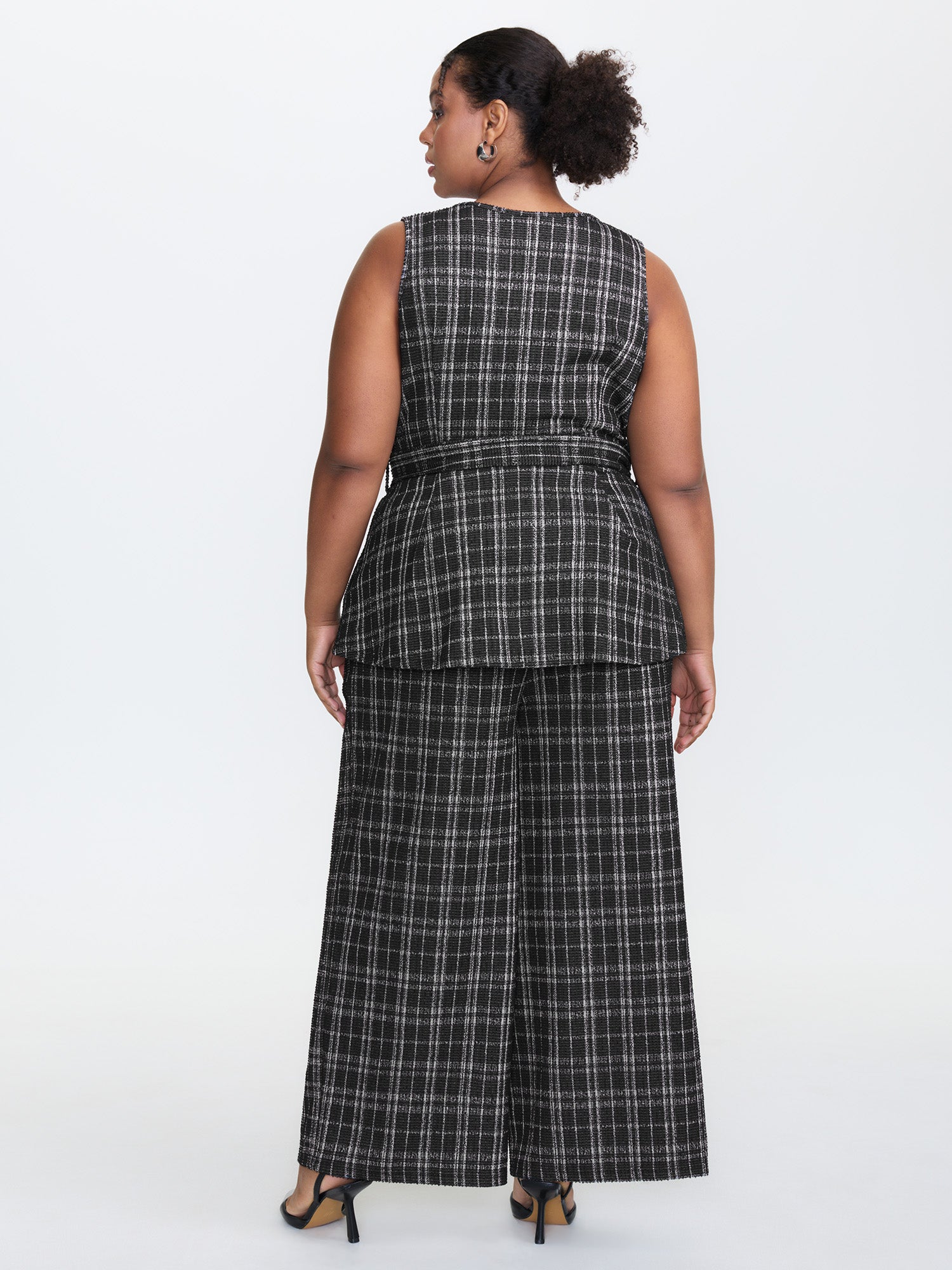 2-in-1 Stretchy Tweed Jumpsuit