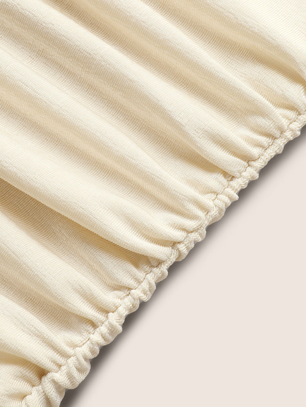 Asymmetrical Neck Pleated Cap Sleeve T-shirt