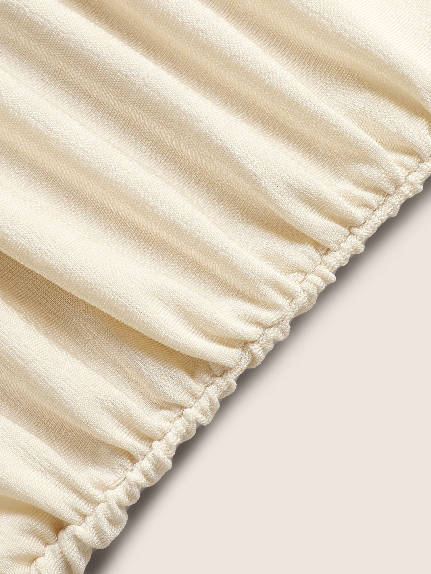 Asymmetrical Neck Pleated Cap Sleeve T-shirt