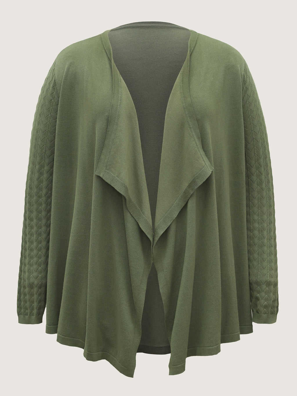 Asymmetrical Hem Cut-Out Knit Cardigan