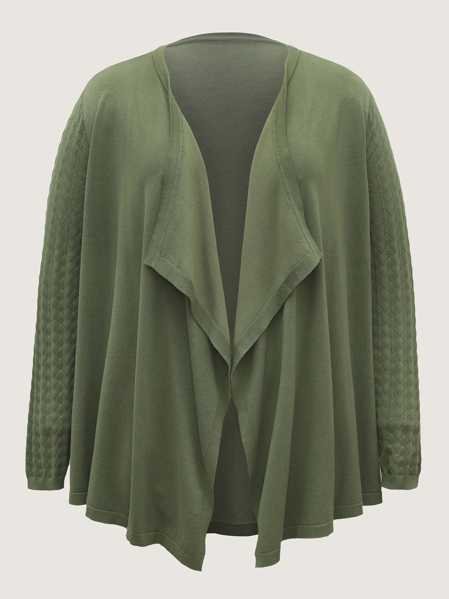 Asymmetrical Hem Cut-Out Knit Cardigan
