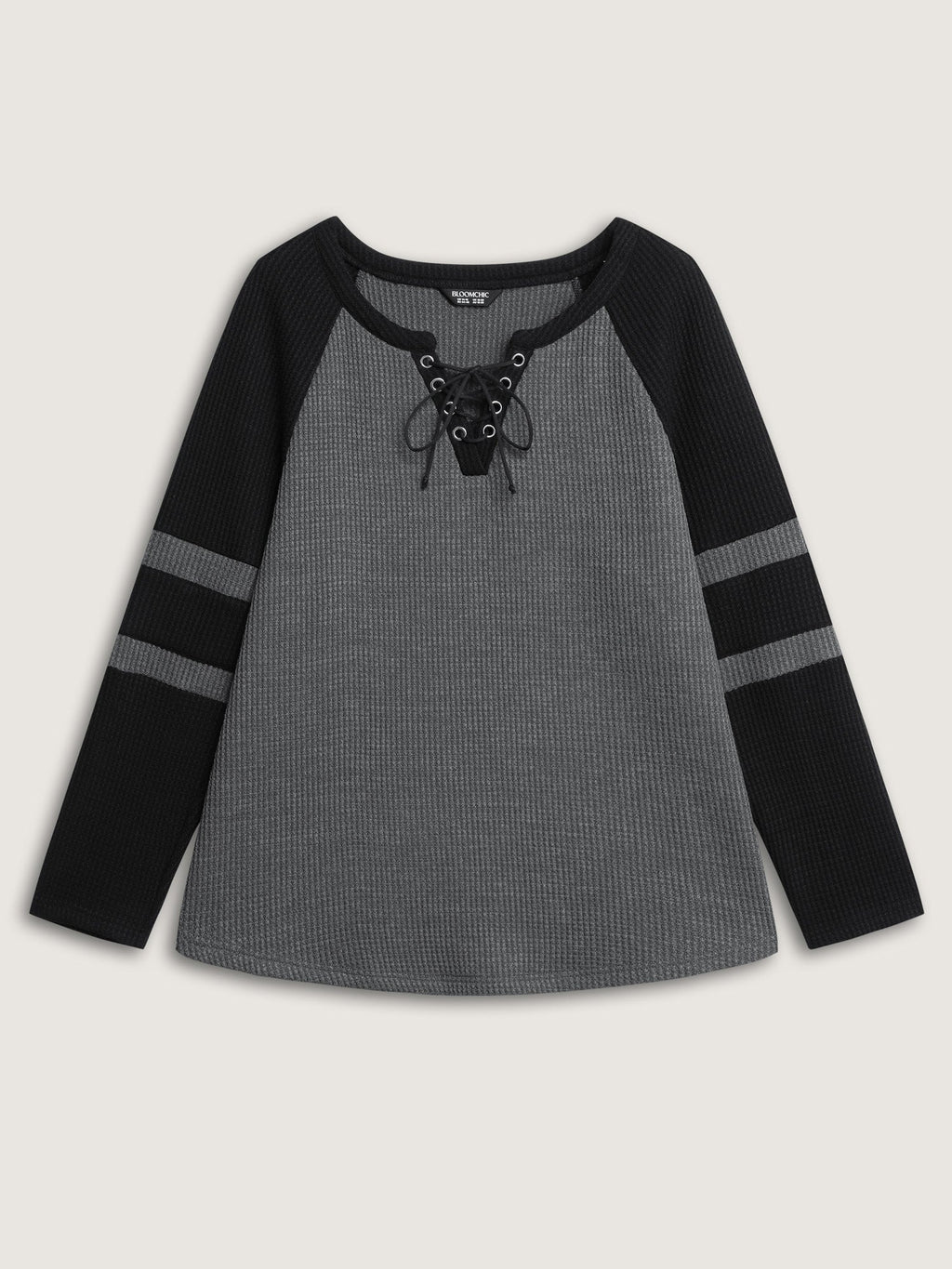 Color Contrast Stripe Textured Cross-Tie T-Shirt