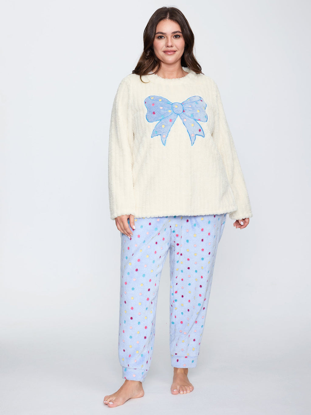 Bow Beautiful Applique Embroidery Lounge Top