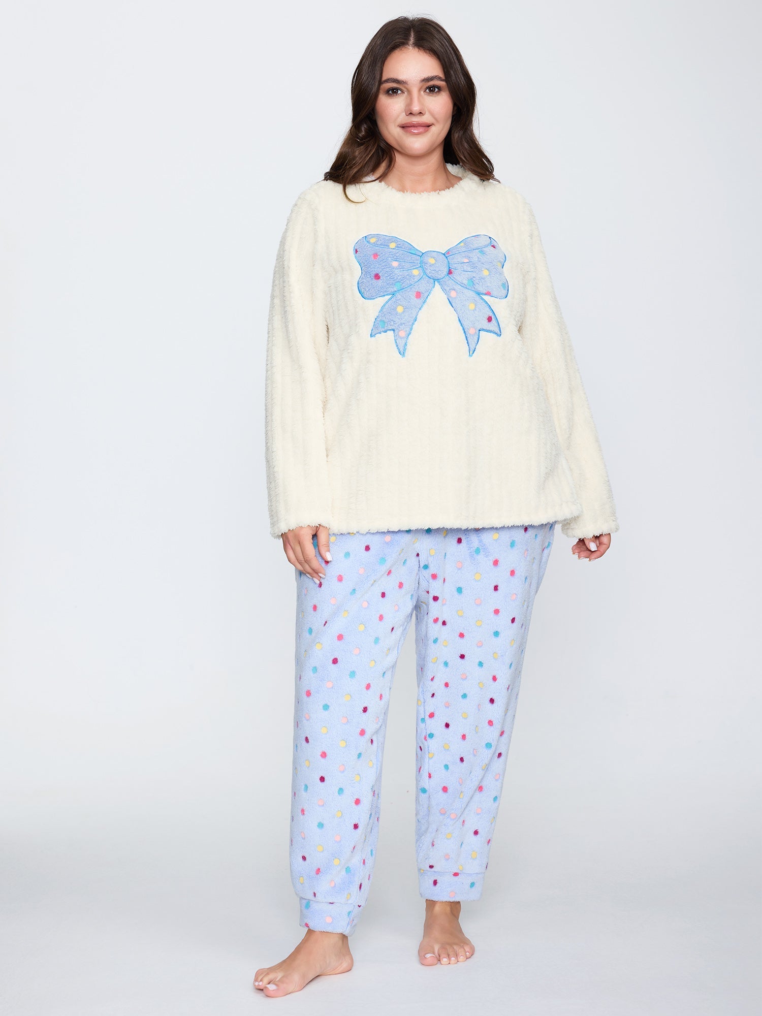 Bow Beautiful Applique Embroidery Lounge Top