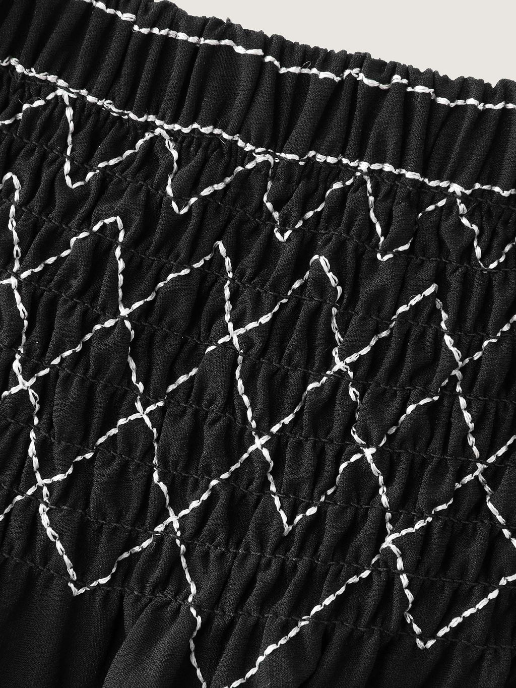 Crisscross Waistband Shirred Midi Dress