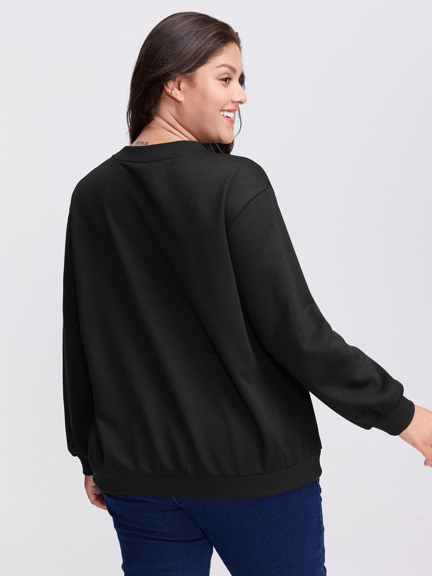 Choker Neck Cut-Out Sweatshirt