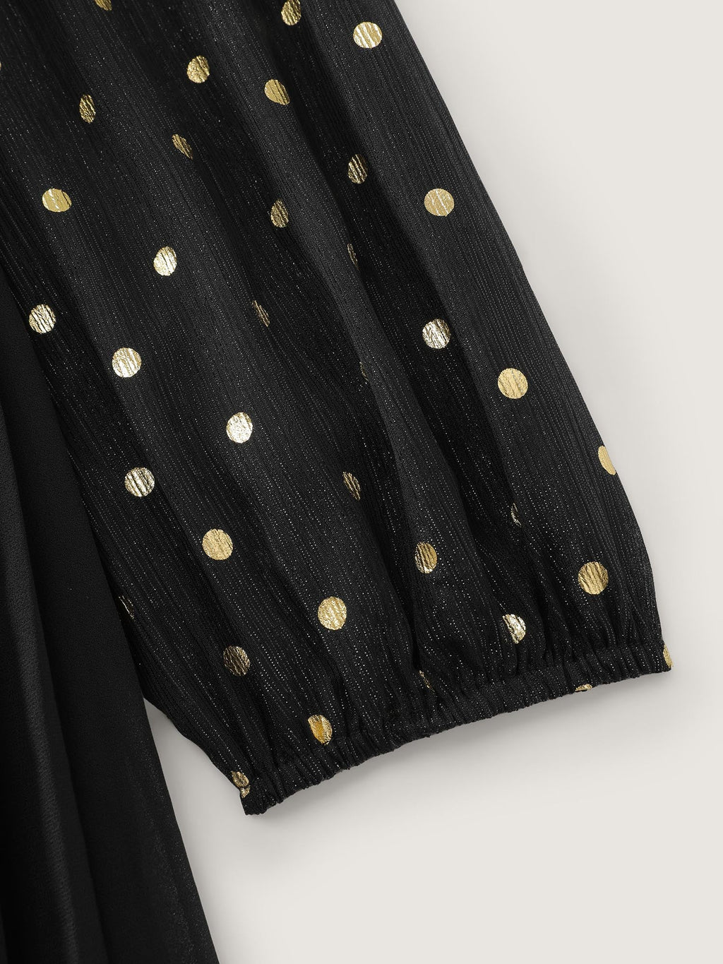 Chiffon Gold Polka Dots Cinched-Waist Jumpsuit