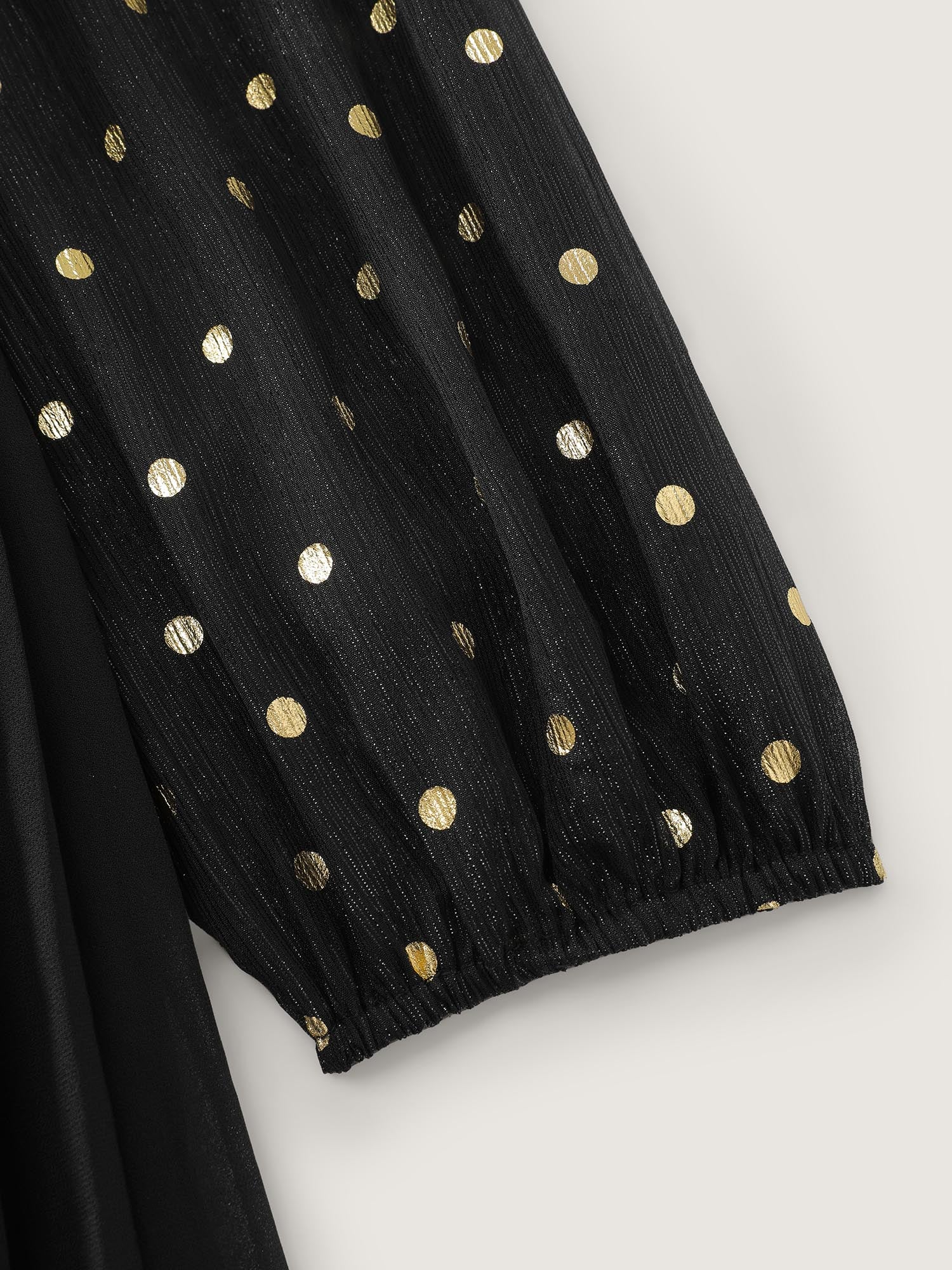 Chiffon Gold Polka Dots Cinched-Waist Jumpsuit