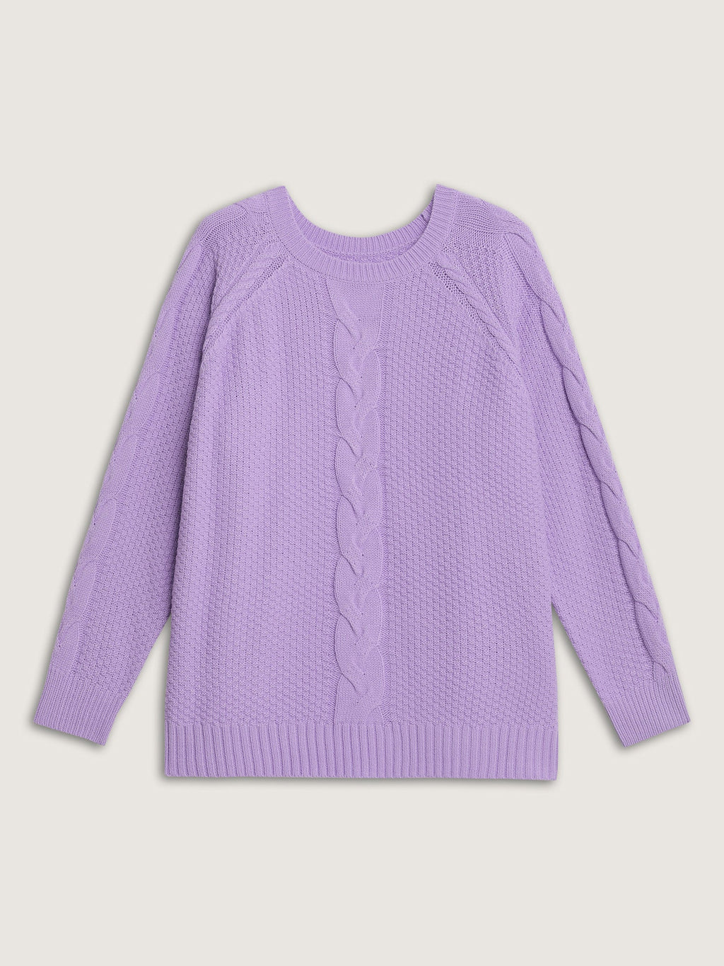 Cable Knit Raglan Sleeve Pullover