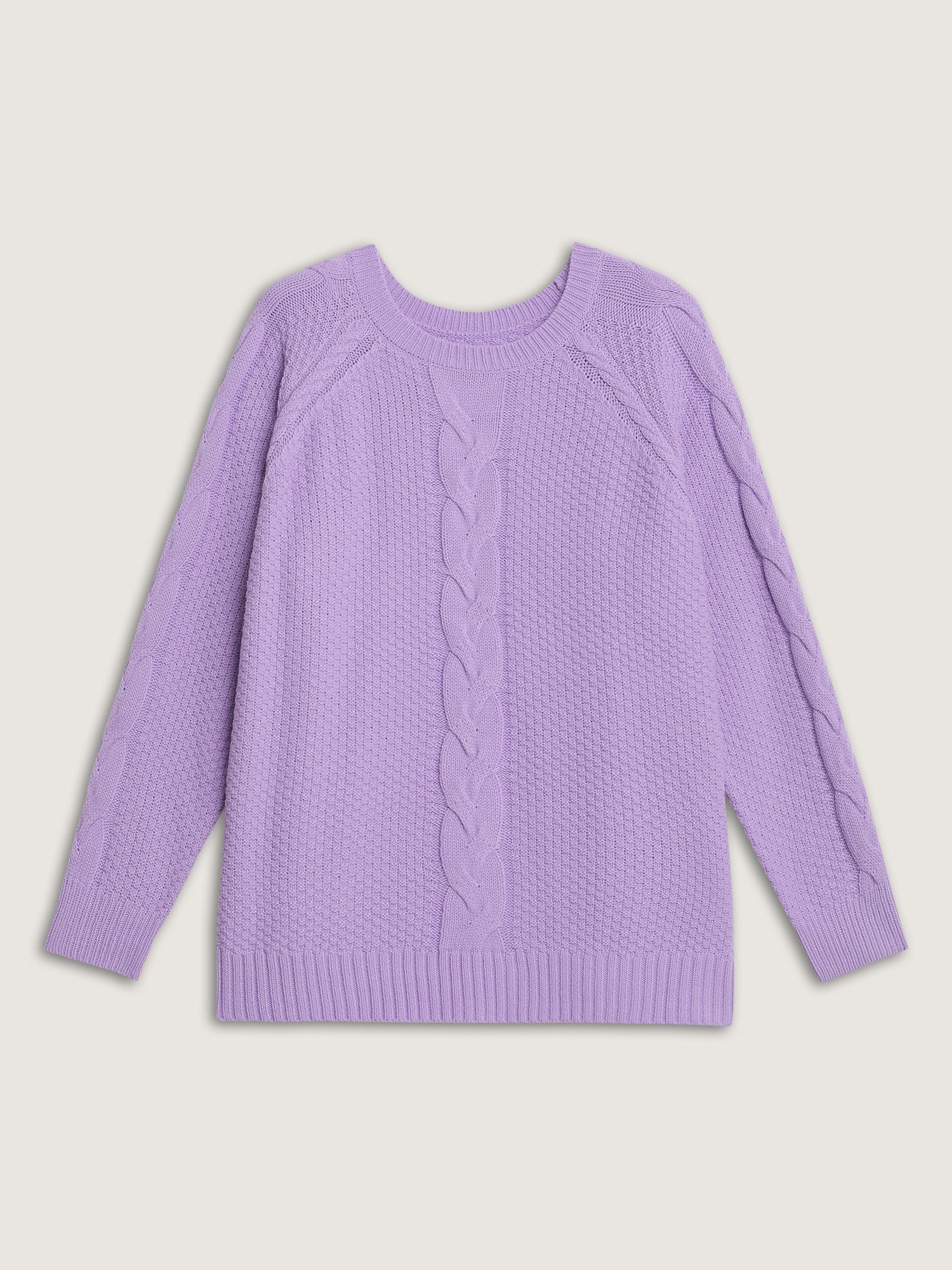 Cable Knit Raglan Sleeve Pullover
