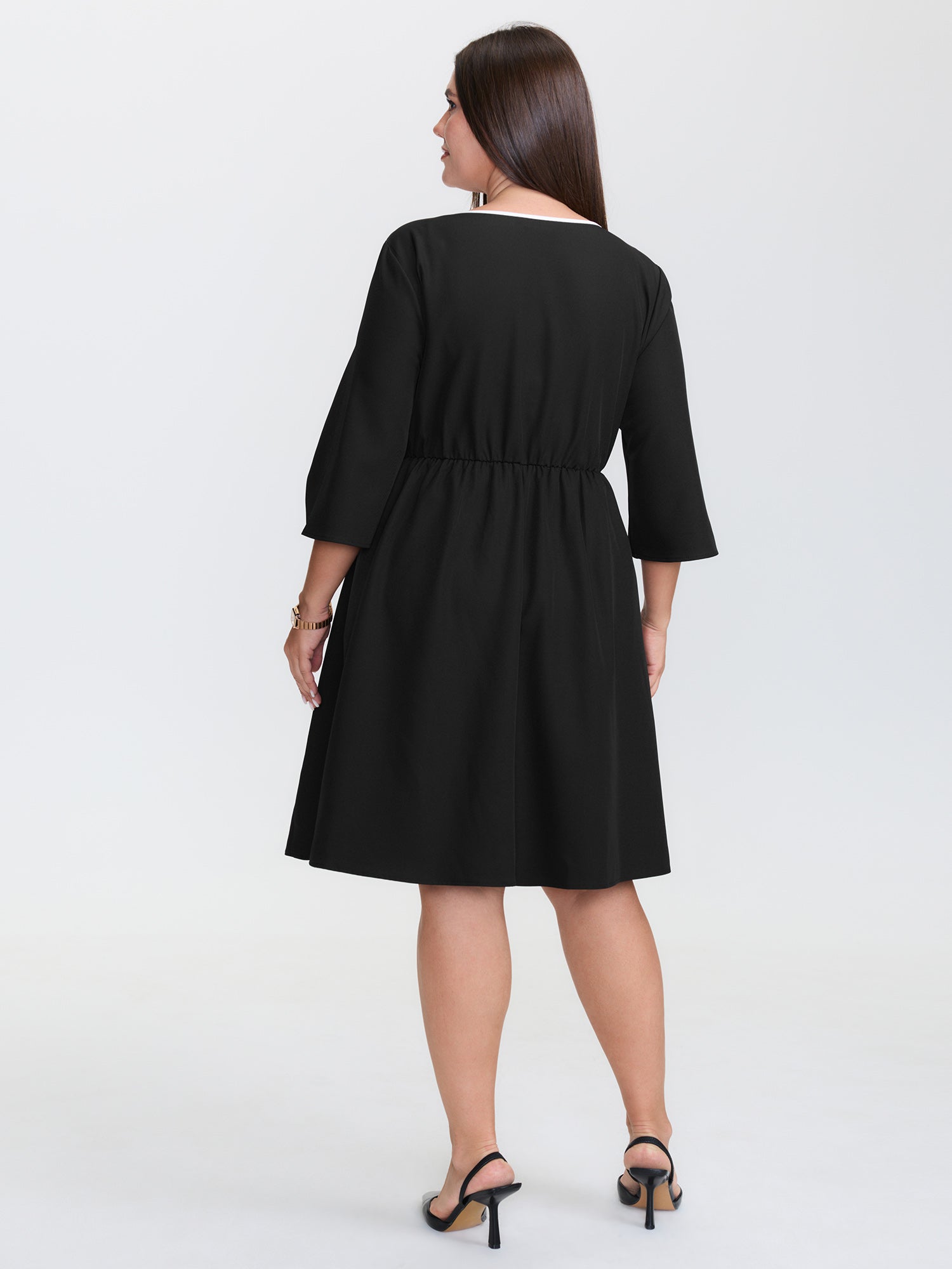 Bow-Front Waist Tie Midi Dress