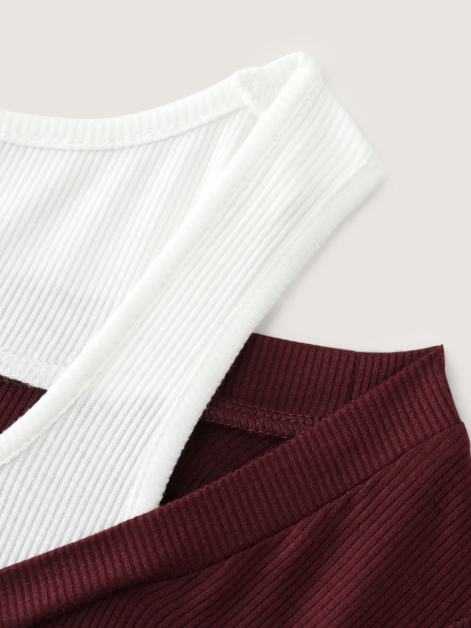 Color Contrast Buttons Fitted T-Shirt