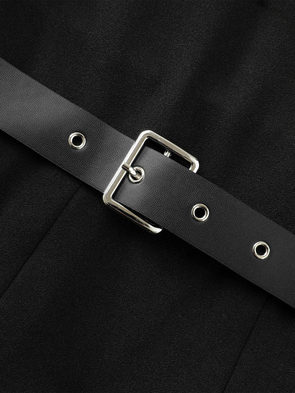 2-in-1 Color Contrast Belted Midi Dress