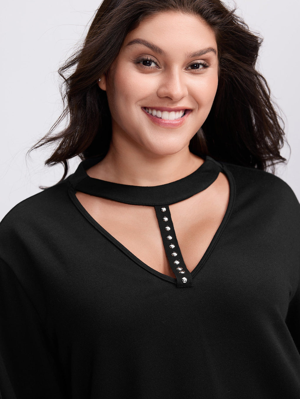 Choker Neck Cut-Out Sweatshirt