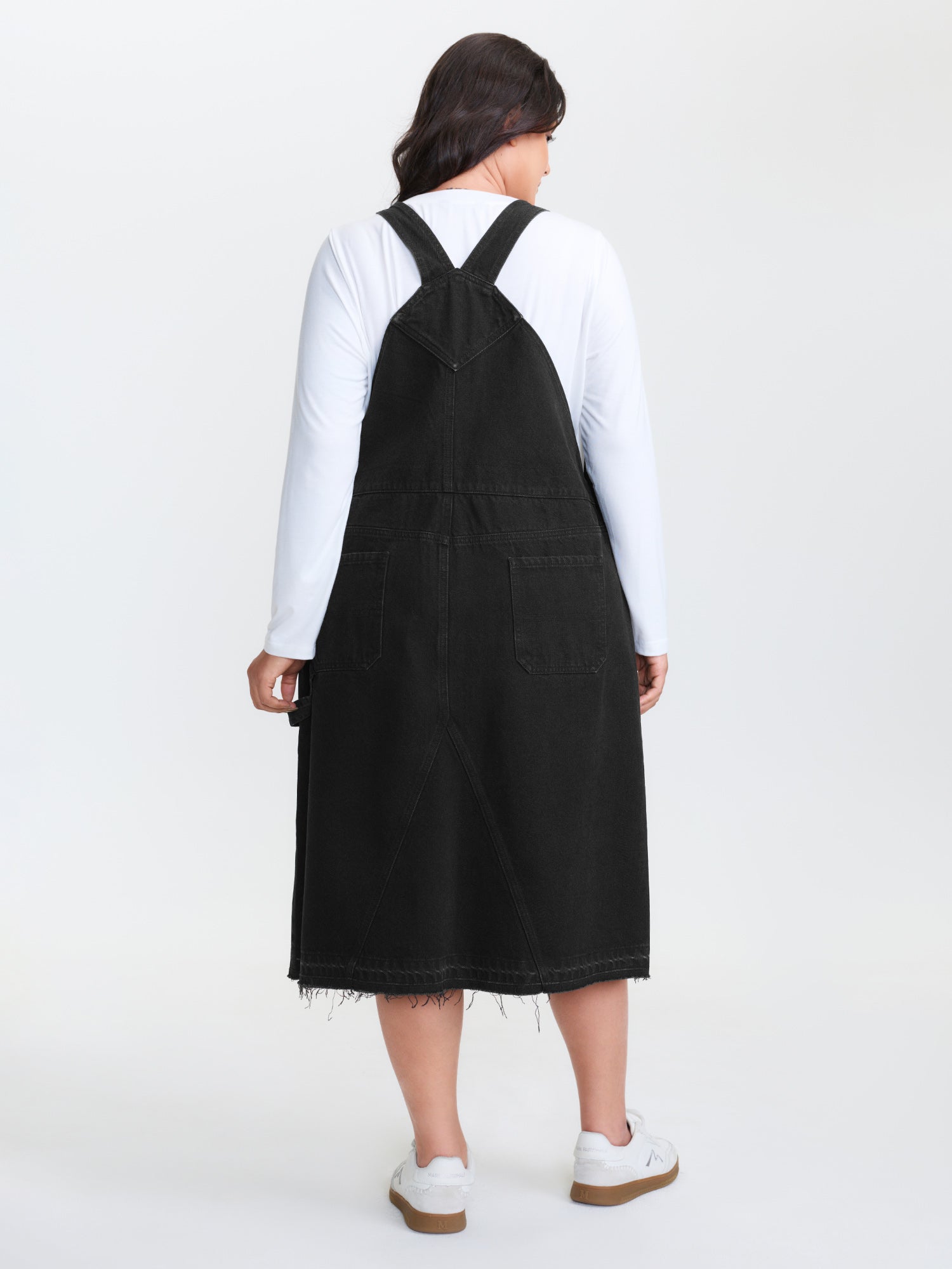 Cotton Overall Adjustable Straps Denim Dress