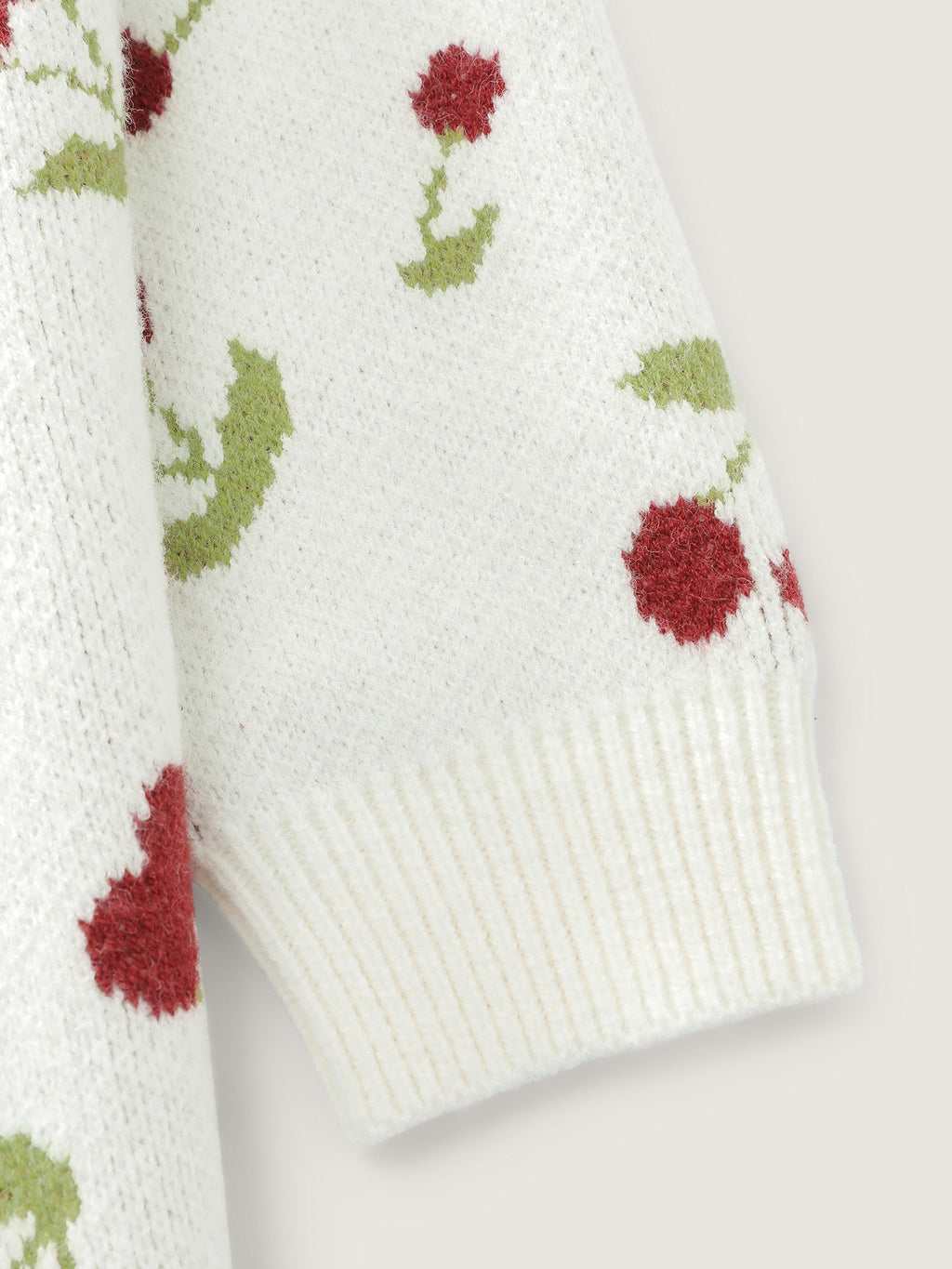 Cherry Pattern Jacquard Pullover