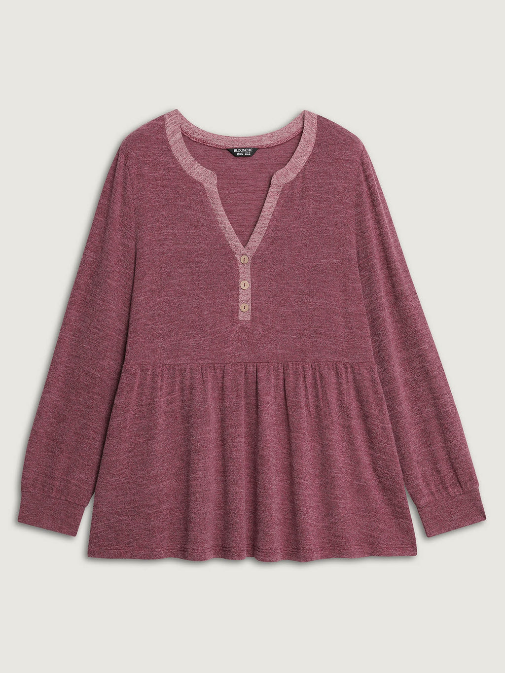 Color Contrast Fit Flared Knit Top