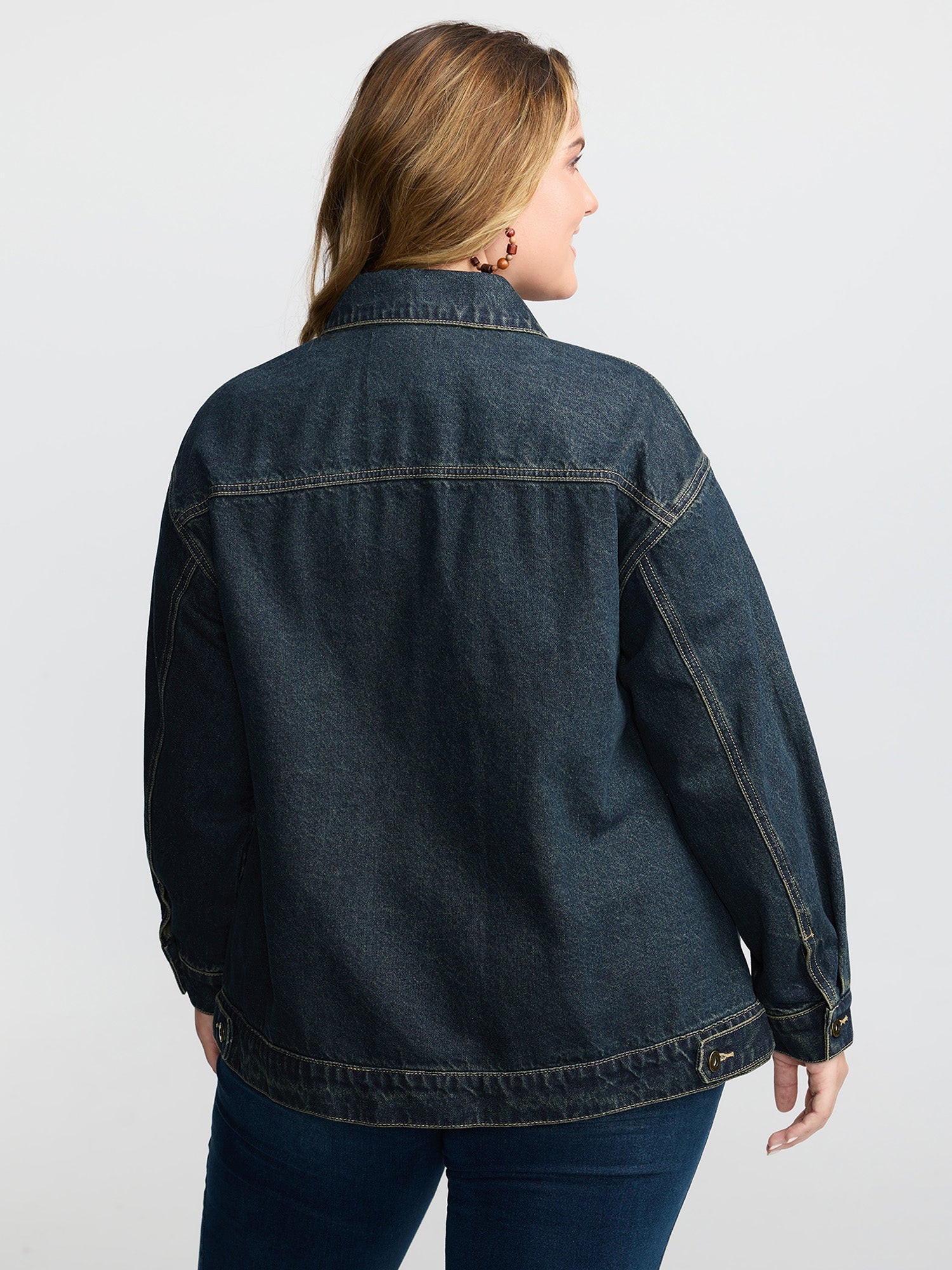 Cotton Colorful Buttons Vintage Wash Denim Jacket