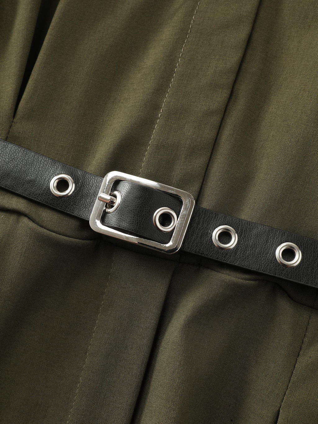 Arc Hem Cinched-Waist Shirt Maxi Dress