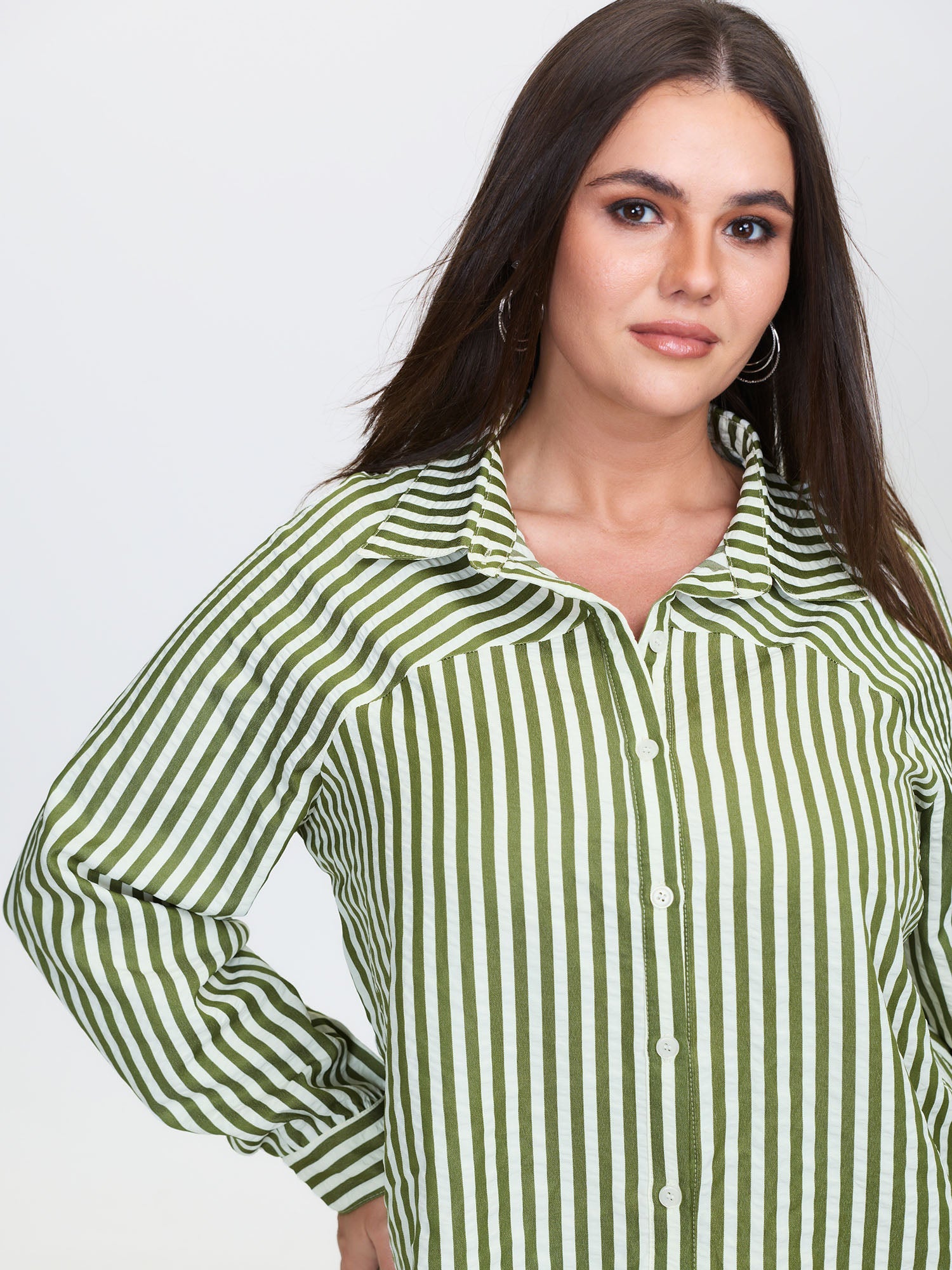Breezy Stripe Button-Down Shirt