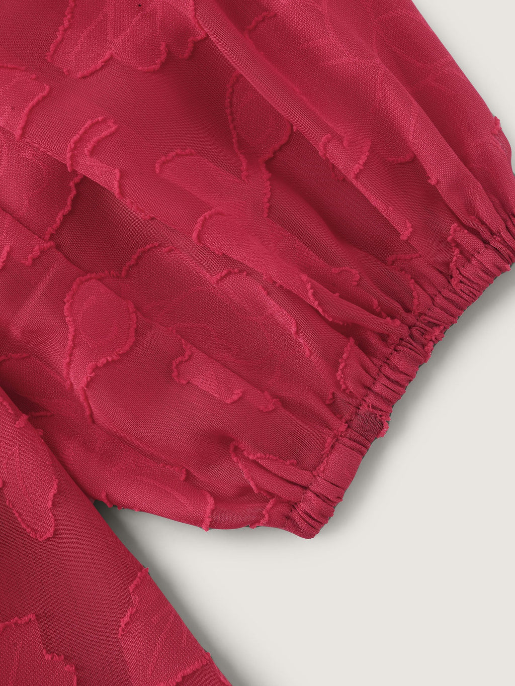 Cut-Out Flower Adjustable Belt Blouse