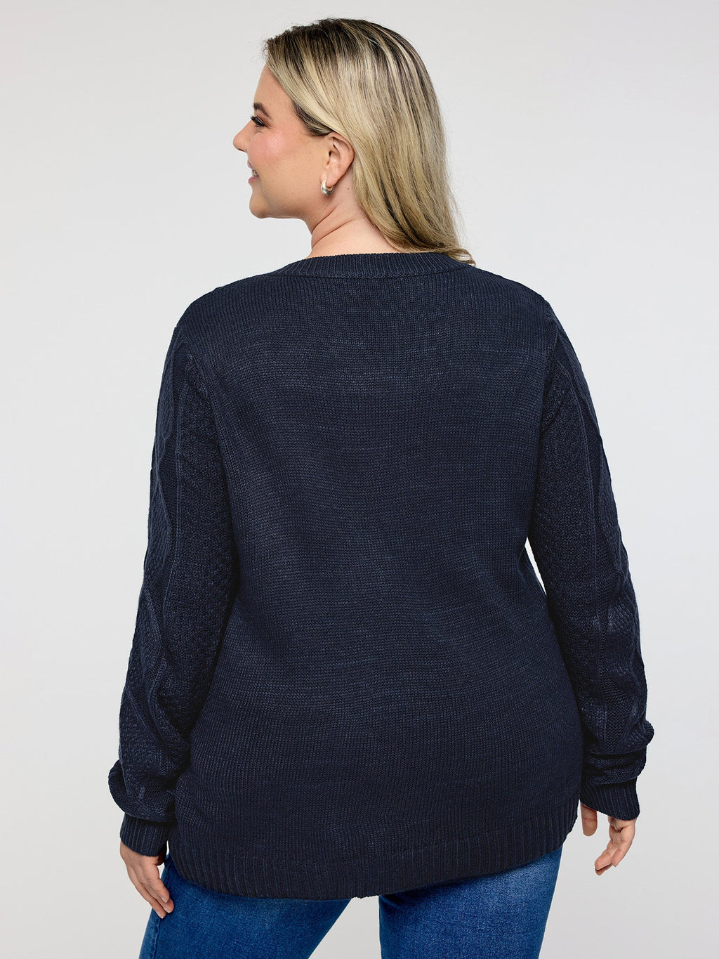 Cable Knit Button Pockets Cardigan