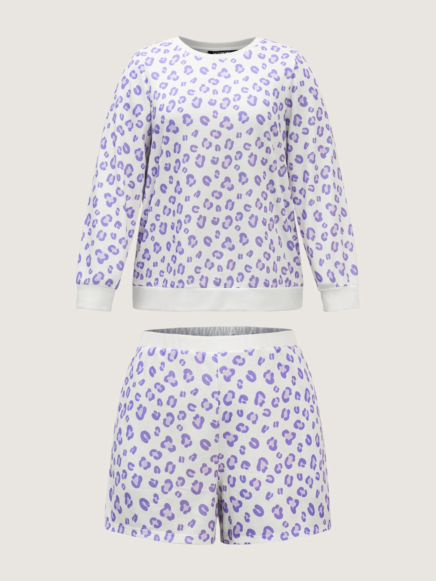 Cozy Leopard Print Contrast Loungewear Set