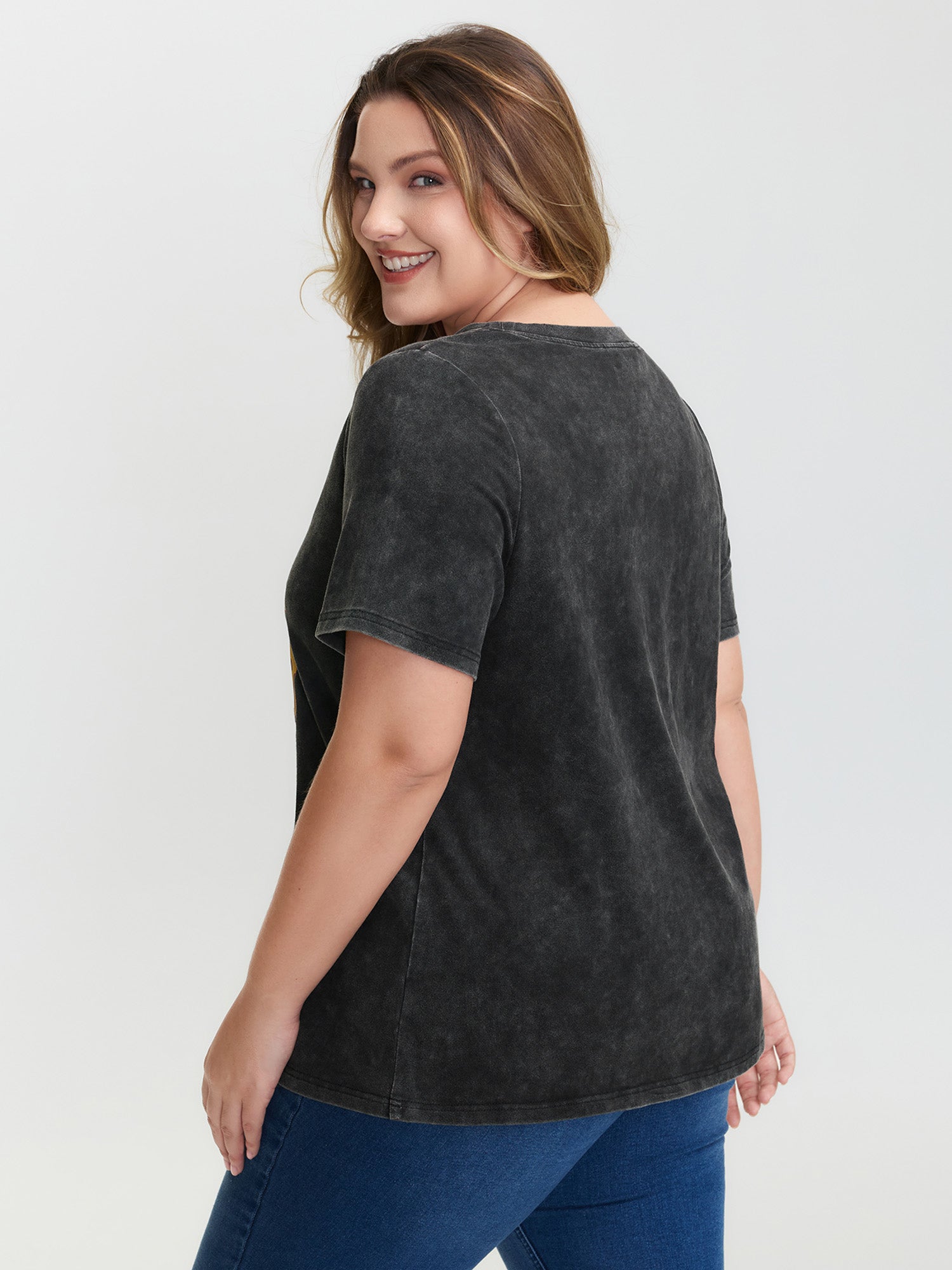 Dogs Print Snow-Wash T-Shirt