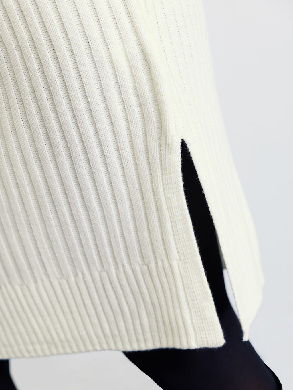 High Turtleneck Textured Sweater Dress