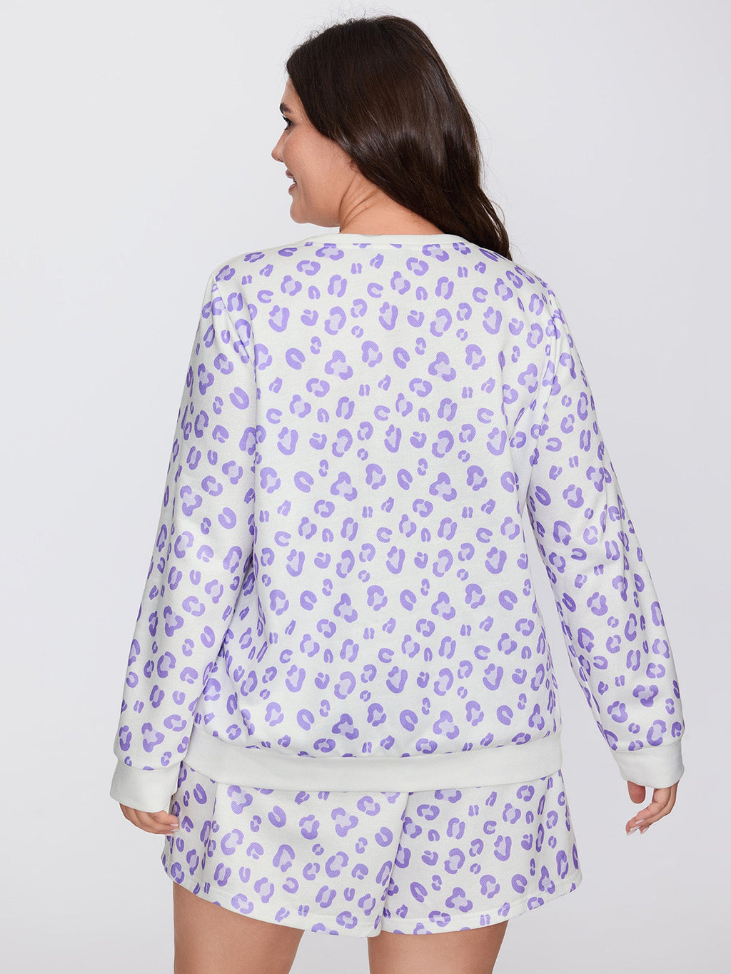 Cozy Leopard Print Contrast Loungewear Set